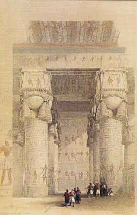 Harmonious stone columns at Dendera.